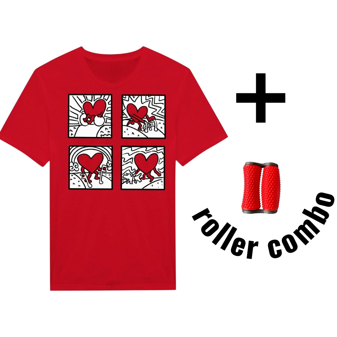 Bundle - T-Shirt Red Love and Roller Fidget Toy - Red Shirt Day