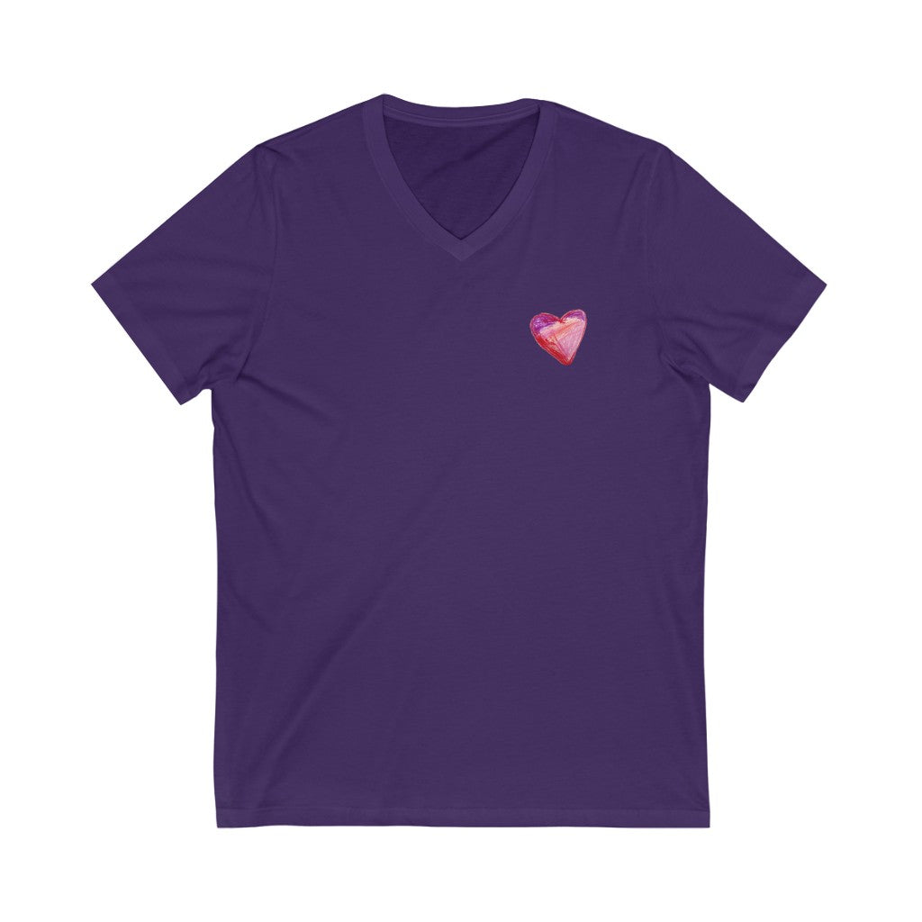 MY HEART gender neutral v-neck tee , original, adult xs-2xl - GoodOnU.ca