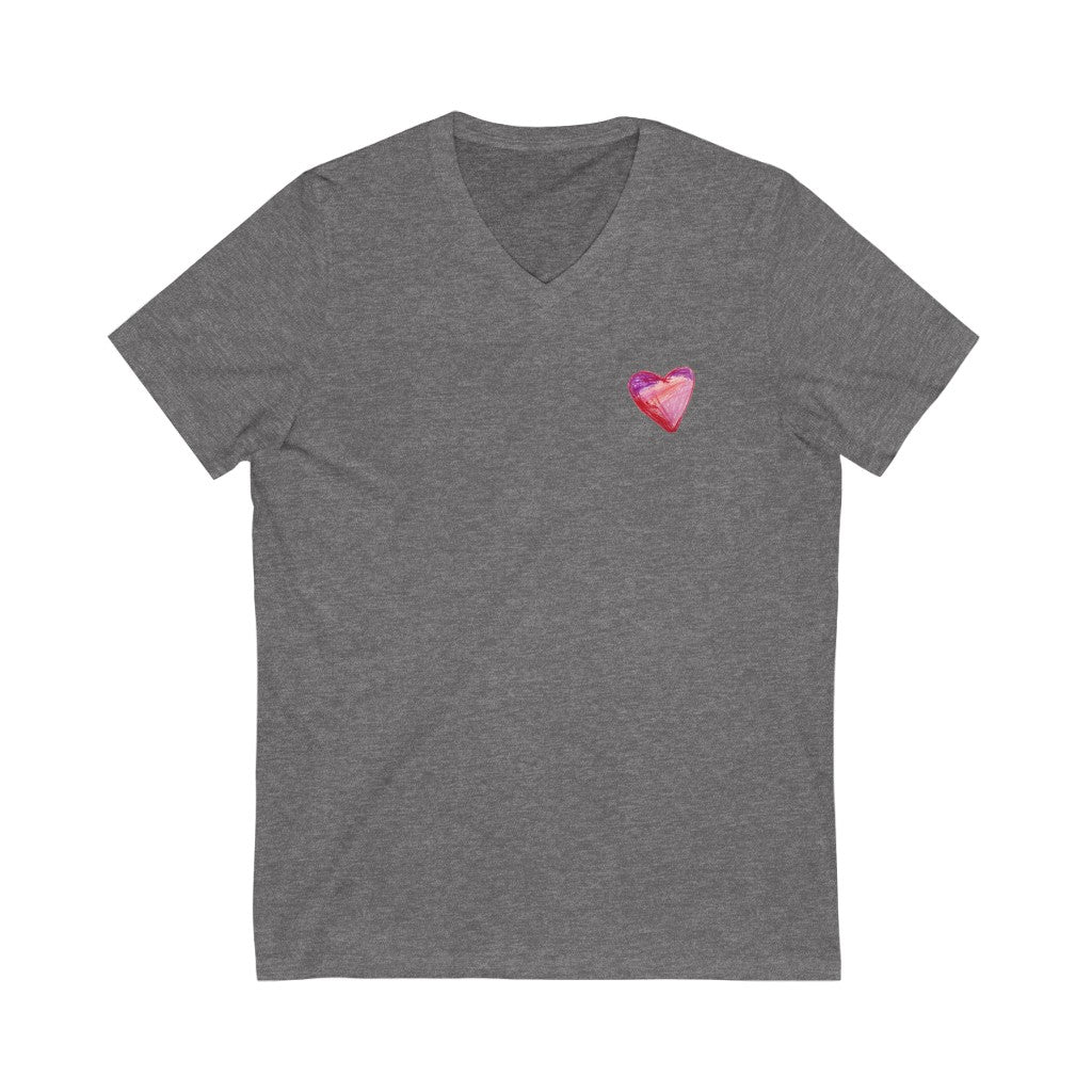 MY HEART gender neutral v-neck tee , original, adult xs-2xl - GoodOnU.ca