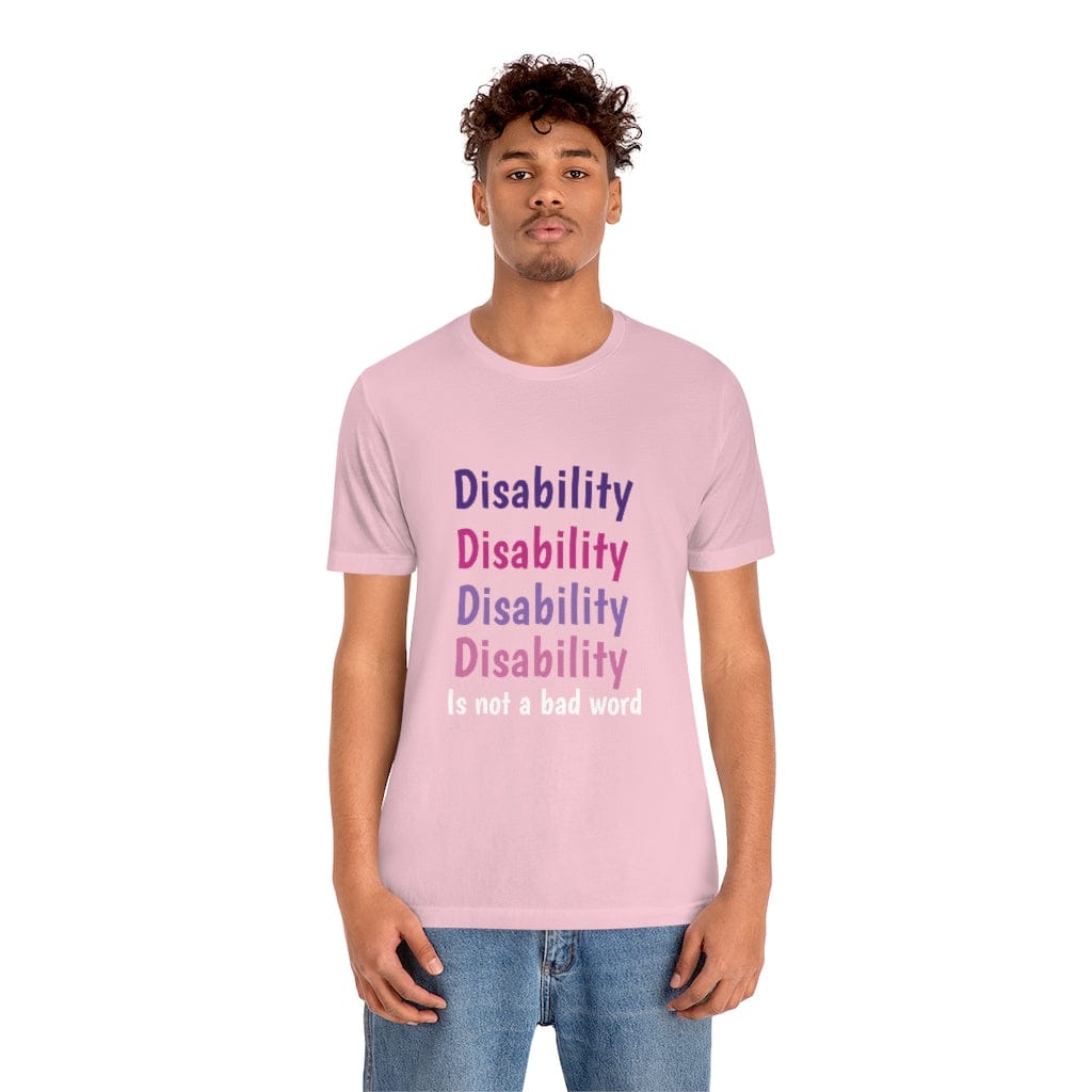 Purple Disability Is not a bad word Unisex Short Sleeve Tee - GoodOnU.ca
