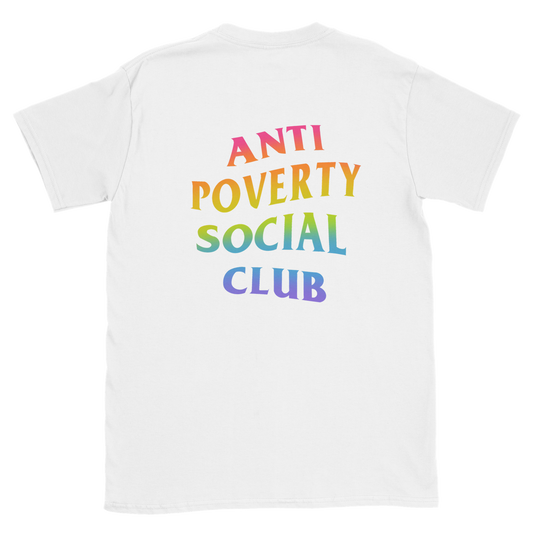 youth ANTI POVERTY SOCIAL CLUB rainbow kids T-shirt - GoodOnU.ca