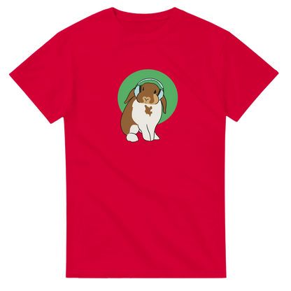 Cute bunny with headphones design promoting neurodiversity and sensory-friendly spaces


