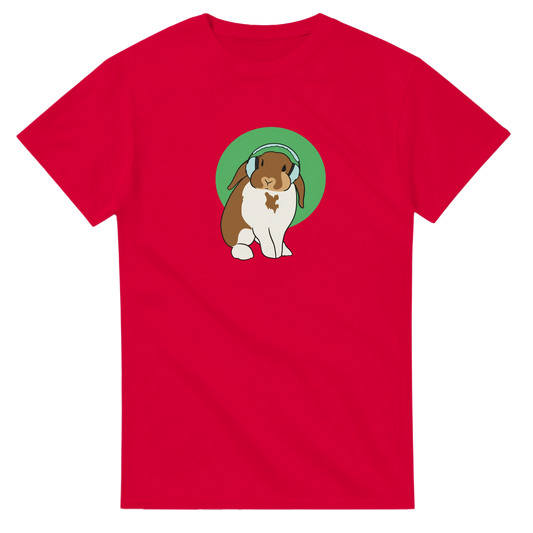 Cute bunny with headphones design promoting neurodiversity and sensory-friendly spaces


