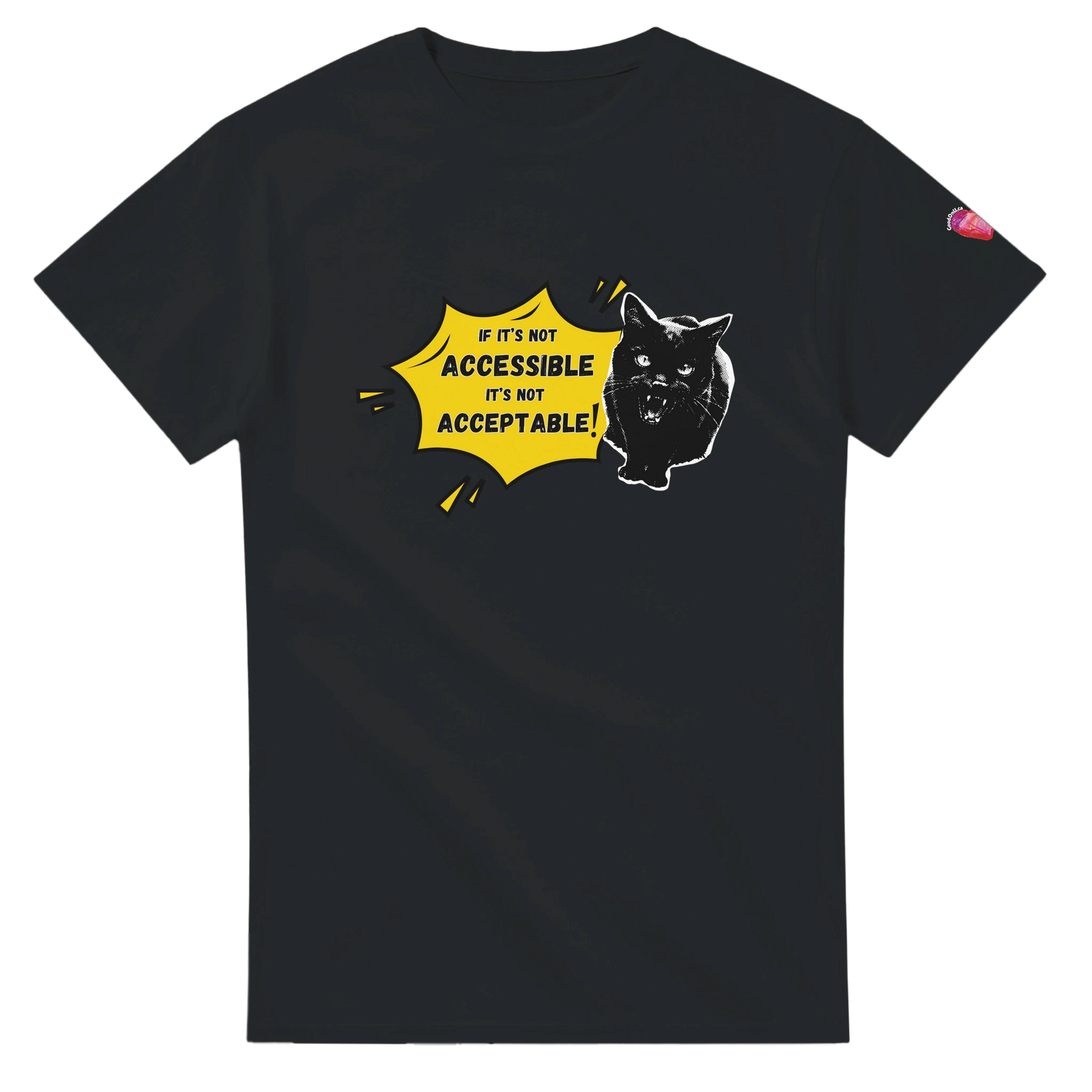If It's Not Accessible It's Not Acceptable t-shirt with bold accessibility advocacy statement demanding disability rights
