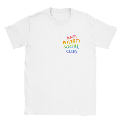 youth ANTI POVERTY SOCIAL CLUB rainbow kids T-shirt - GoodOnU.ca