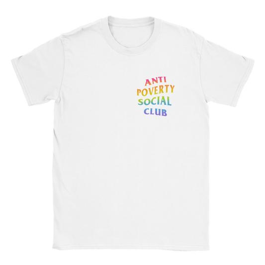 youth ANTI POVERTY SOCIAL CLUB rainbow kids T-shirt - GoodOnU.ca
