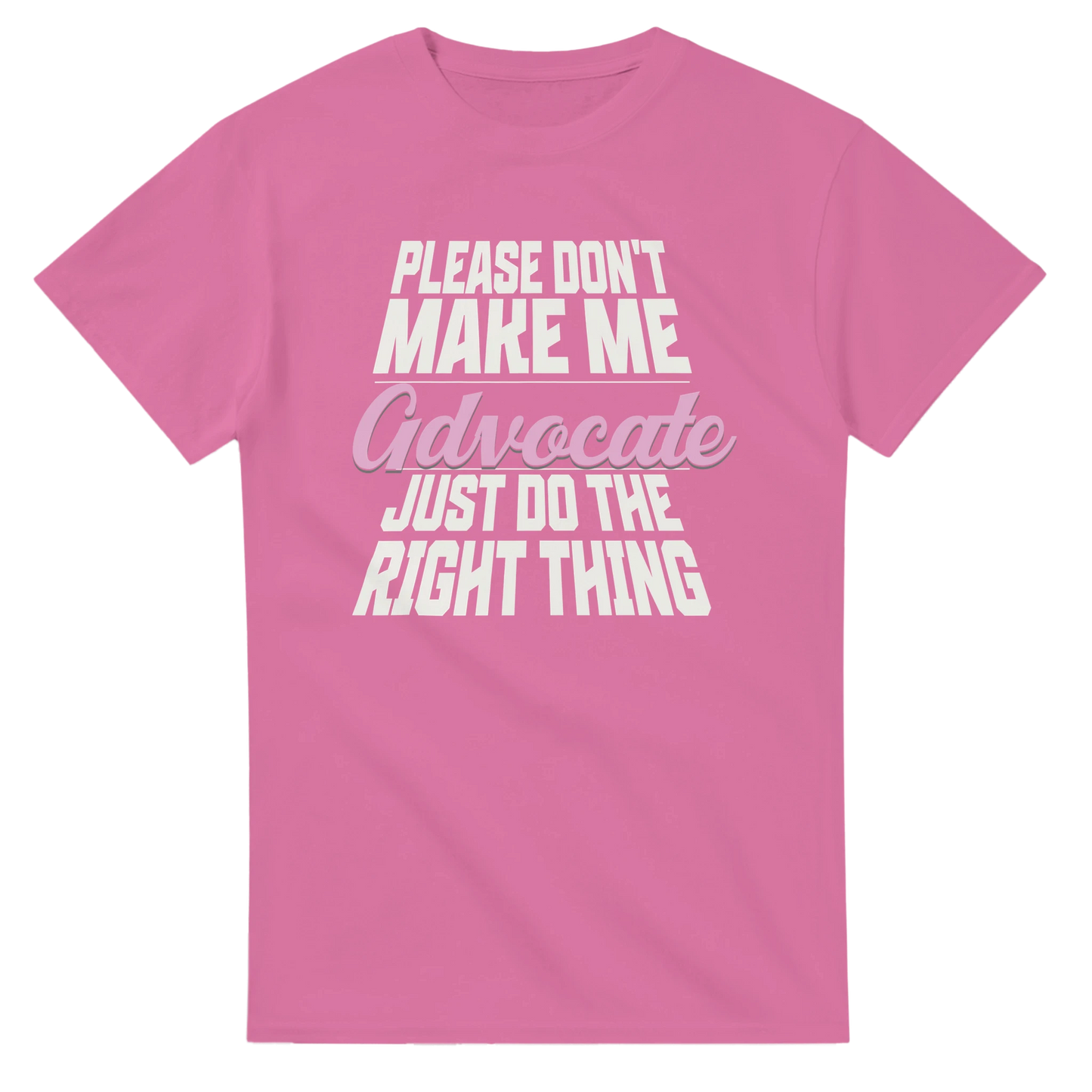 Pink t-shirt with white text on a white background for teachers, EA and parents advocating to restore funding to the Ontario education system. 