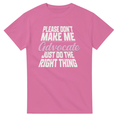 Pink t-shirt with white text on a white background for teachers, EA and parents advocating to restore funding to the Ontario education system. 