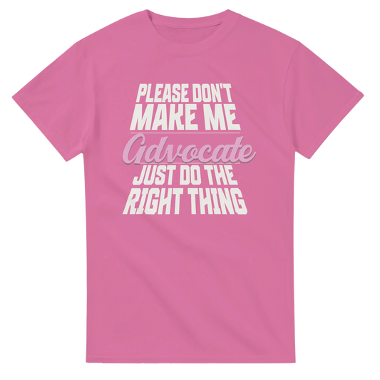 Pink t-shirt with white text on a white background for teachers, EA and parents advocating to restore funding to the Ontario education system. 