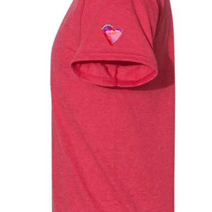 Adulte - Accessibles pour Tous, Sleeve with small my heart  logo by disability advocate Ashley Caldwell Rouge 2026 - Heather Rouge - GoodOnU.ca