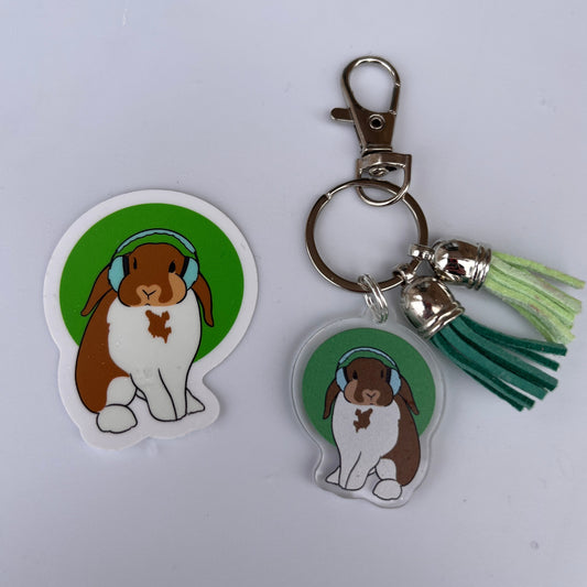 Keychain and Sticker Bunny Combo Pack - GoodOnU.ca
