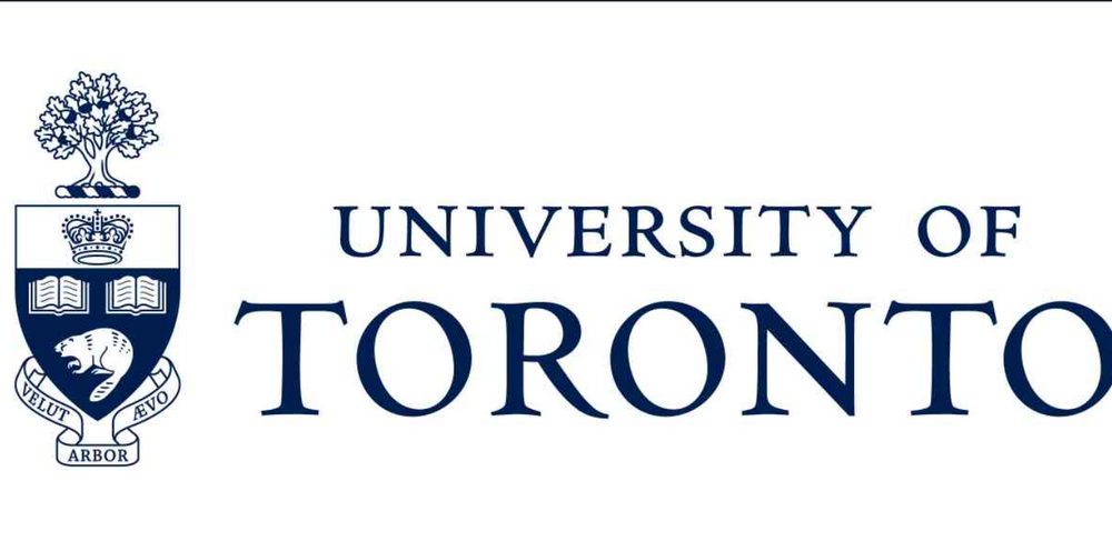University of Toronto logo in navy blue on a white background, featuring the university name and crest.