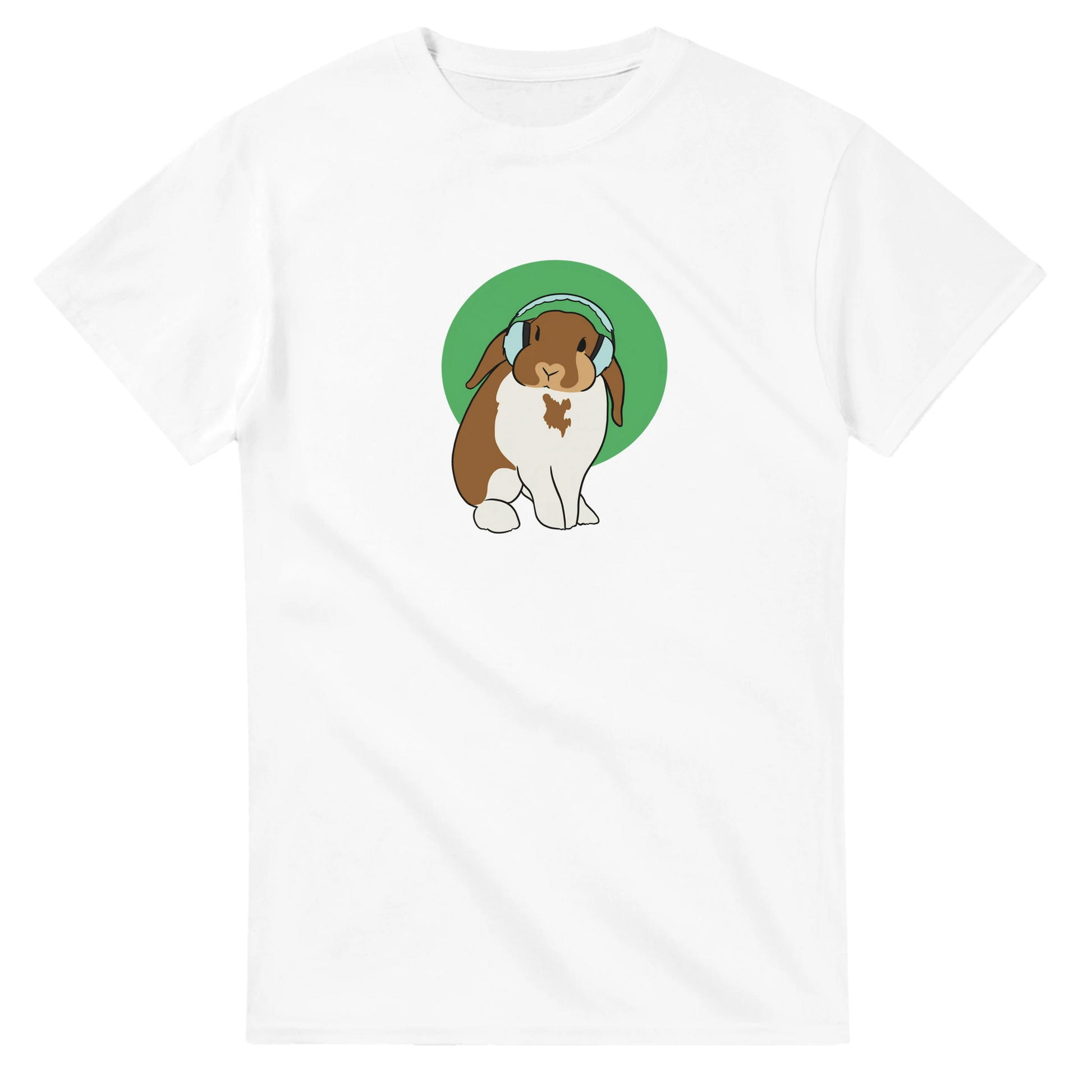 Noise-Cancelling Bunny t-shirt with an adorable bunny wearing headphones, celebrating sensory awareness and autism advocacy.
