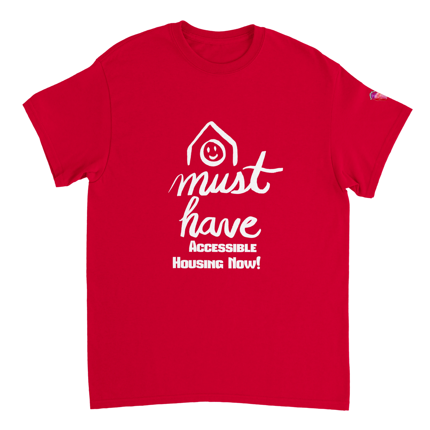 Logements accessibles indispensables dès maintenant - T-shirt de la Journée du chandail rouge - Défense des droits des personnes handicapées 2026