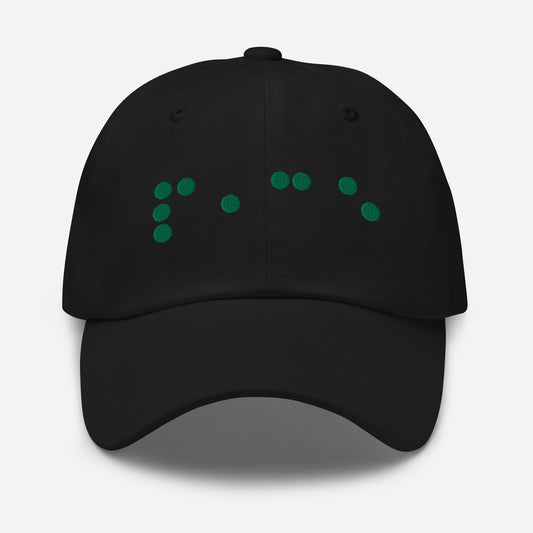 BRAILLE: PEACE embroidered dad hat, adult one size - GoodOnU.ca