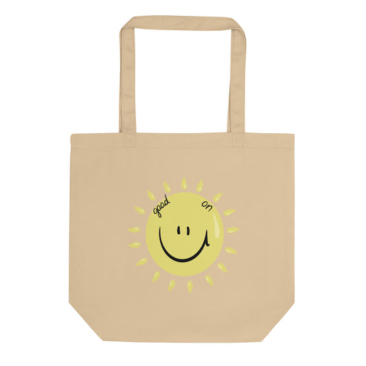 SMILE  sunny eco tote bag, original - GoodOnU.ca