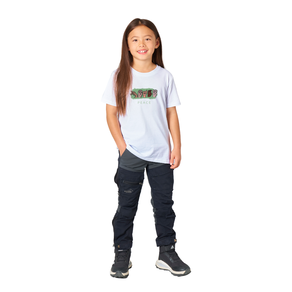 youth, SIGN: peace organic tee, size 4 - 14 - GoodOnU.ca