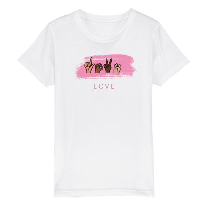 youth SIGN: love organic tee sizes 4 - 14 - GoodOnU.ca