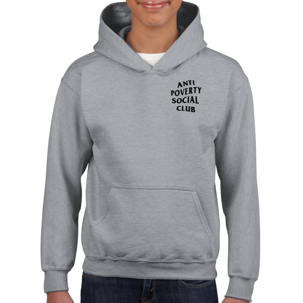 Youth ANTI POVERTY SOCIAL CLUB pullover hoodie sizes 4 - 14 - GoodOnU.ca