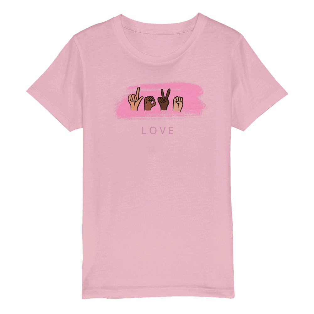 youth SIGN: love organic tee sizes 4 - 14 - GoodOnU.ca