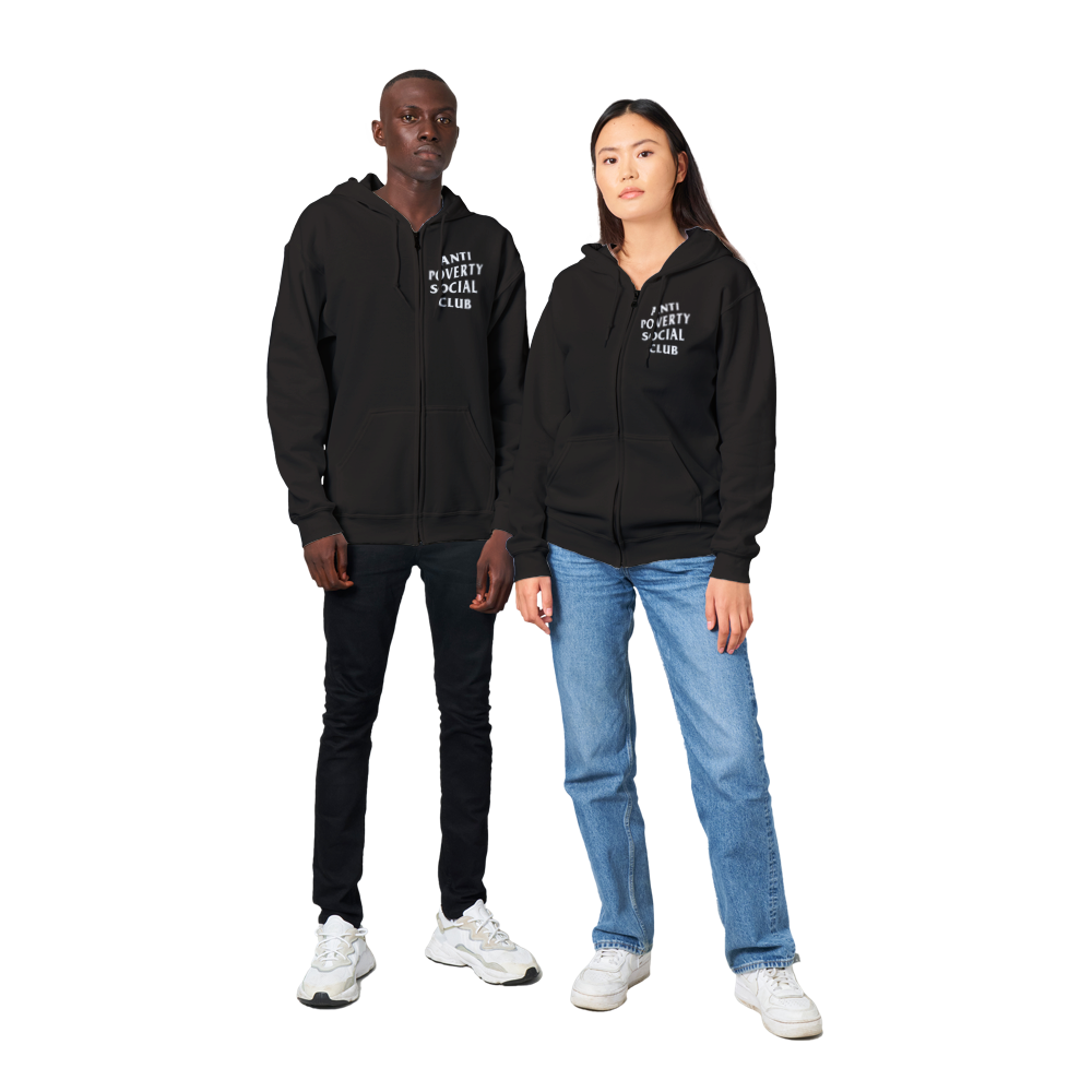 ANTI POVERTY SOCIAL CLUB Classic Unisex Zip Hoodie - GoodOnU.ca