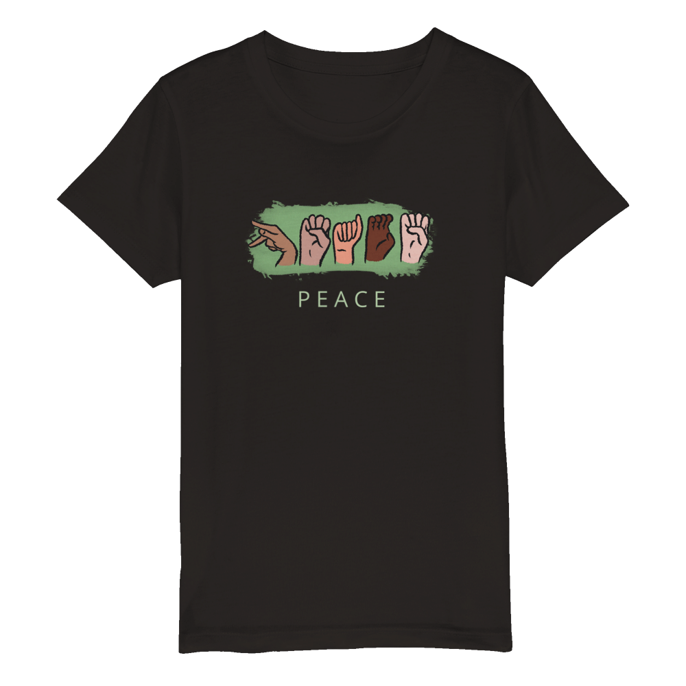 youth, SIGN: peace organic tee, size 4 - 14 - GoodOnU.ca