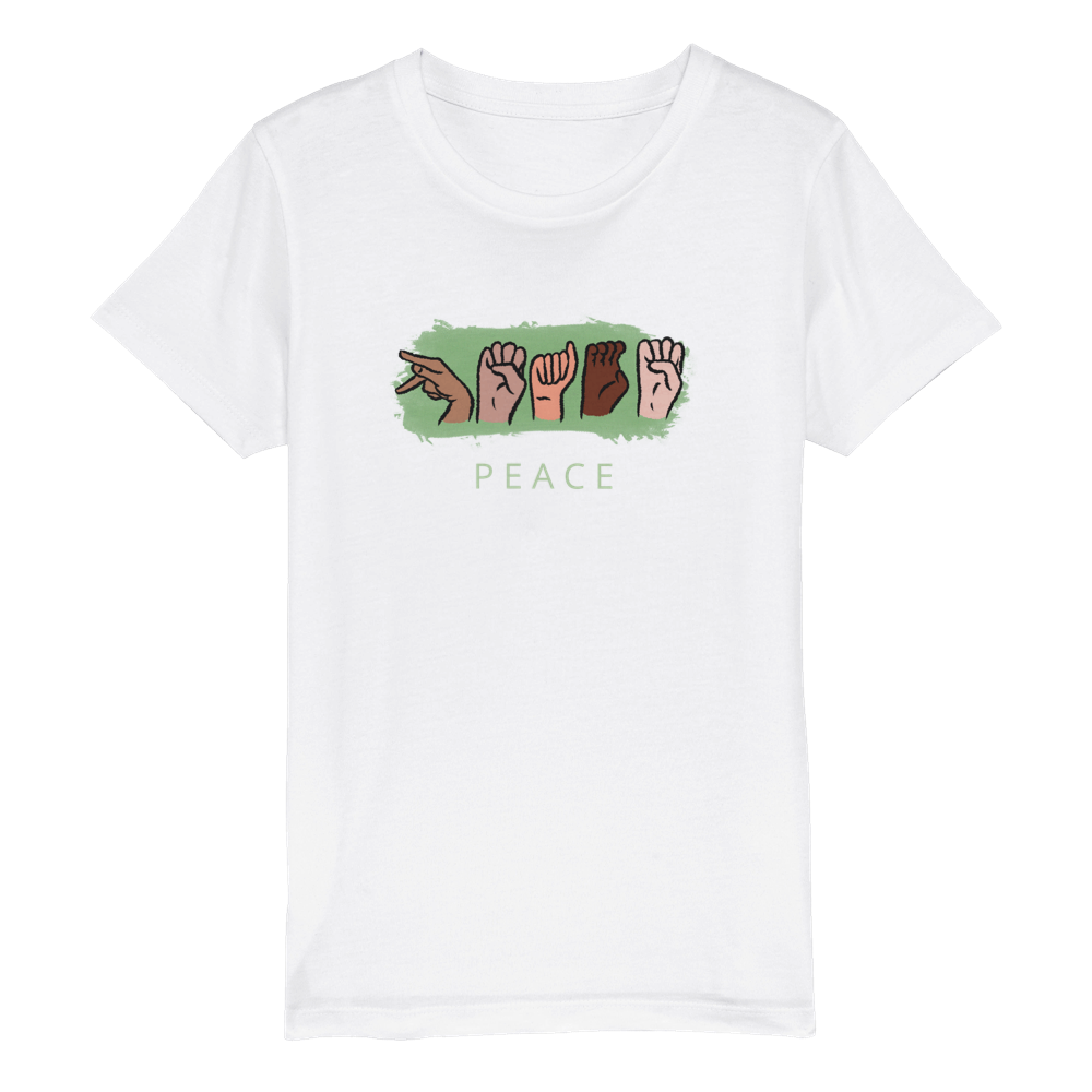 youth, SIGN: peace organic tee, size 4 - 14 - GoodOnU.ca